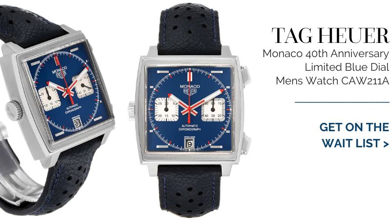 Tag Heuer Monaco 40th Anniversary Limited Blue Dial Mens Watch CAW211A