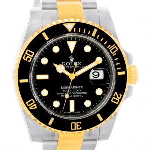 Rolex Submariner Steel 18K Yellow Gold Black Dial Watch