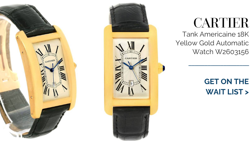 Cartier Tank Americaine 18K Yellow Gold Automatic Mens Watch W2603156