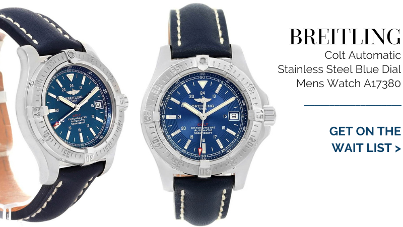 Breitling Colt Automatic Stainless Steel Blue Dial Mens Watch A17380