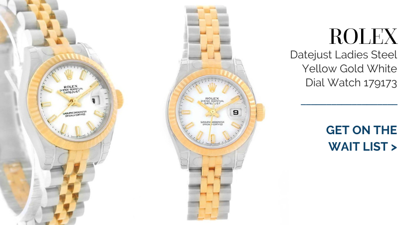 Rolex Datejust Ladies Steel Yellow Gold White Dial Watch 179173