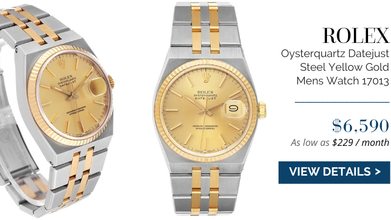 Rolex Oysterquartz Datejust Steel Yellow Gold Mens Watch 17013