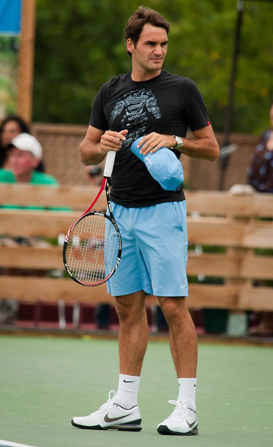 Roger Federer wearing Rolex Datejust II