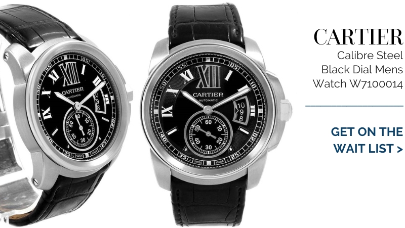 Cartier Calibre Steel Automatic Black Dial Mens Watch W7100014