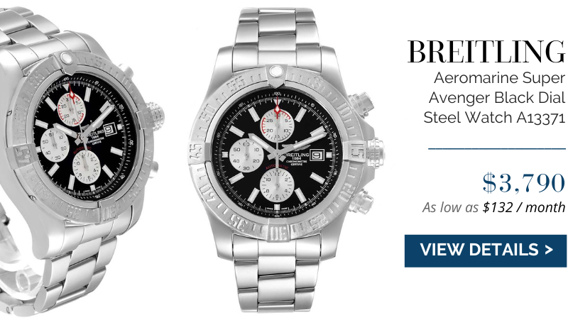 Breitling Aeromarine Super Avenger Black Dial Steel Watch A13371