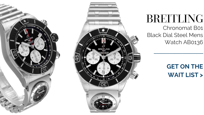 Breitling Chronomat B01 Black Dial Steel Mens Watch AB0136