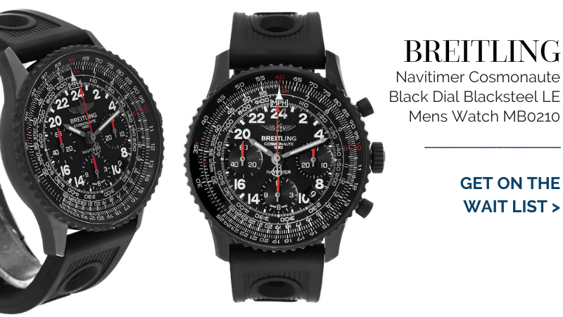 Breitling Navitimer Cosmonaute Black Dial Blacksteel LE Mens Watch MB0210
