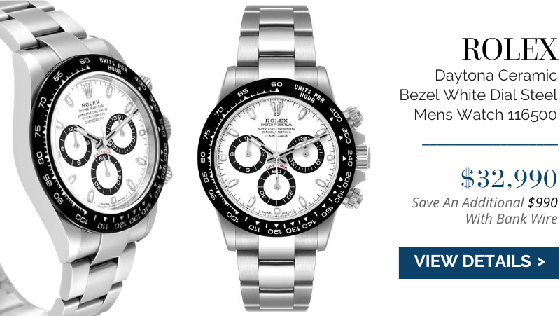 Rolex Daytona Ceramic Bezel White Dial Steel Mens Watch 116500