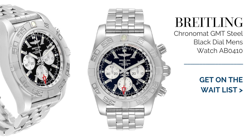 Breitling Chronomat GMT Steel Black Dial Mens Watch AB0410