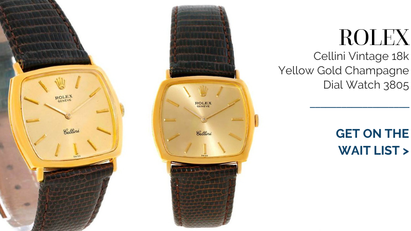 Rolex Cellini Vintage 18k Yellow Gold Champagne Dial Watch 3805