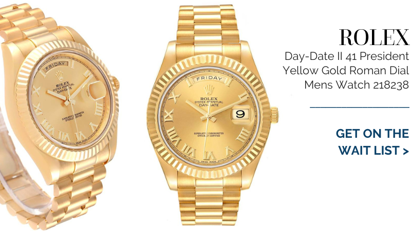 Rolex Day-Date II 41 President Yellow Gold Roman Dial Mens Watch 218238