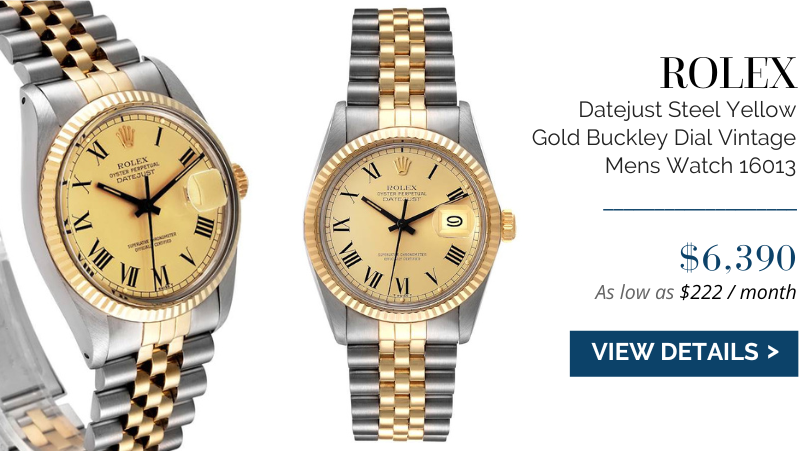 Rolex Datejust Steel Yellow Gold Buckley Dial Vintage Mens Watch 16013