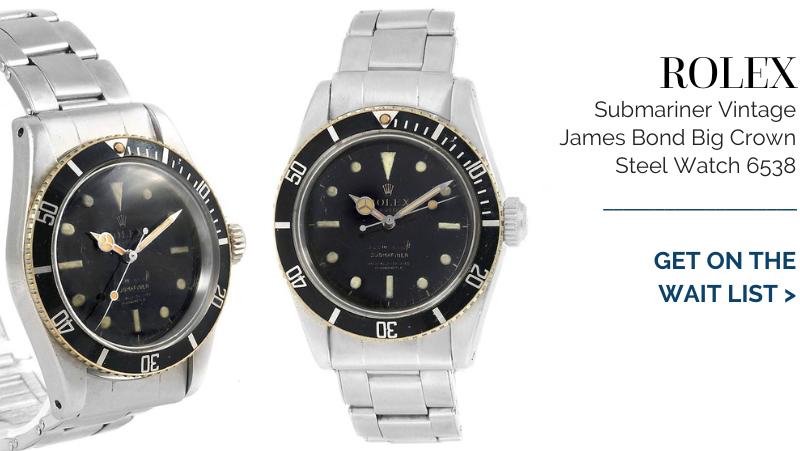 Rolex Submariner Vintage James Bond Big Crown Steel Mens Watch 6538