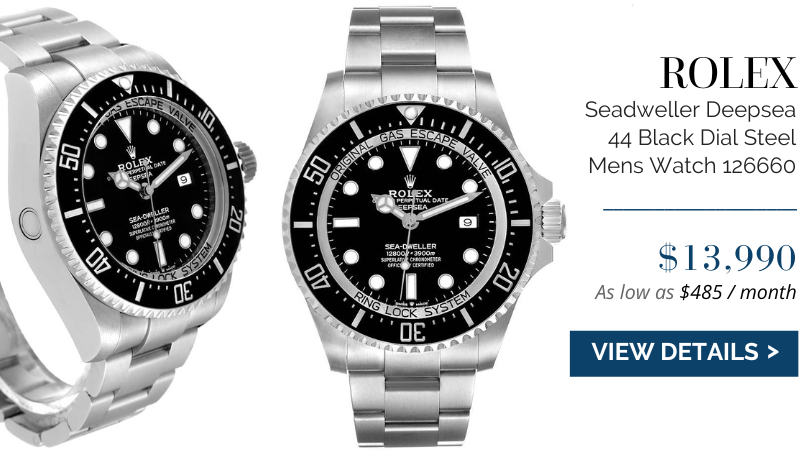 Rolex Seadweller Deepsea 44 Black Dial Steel Mens Watch 126660