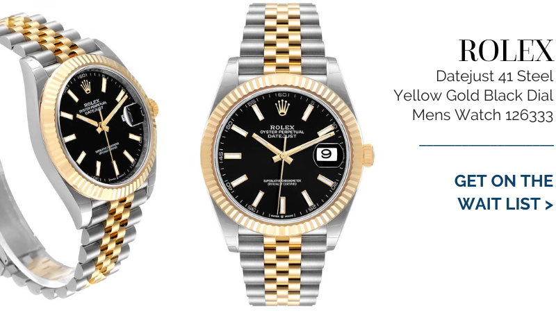 Rolex Datejust 41 Steel Yellow Gold Black Dial Mens Watch 126333 