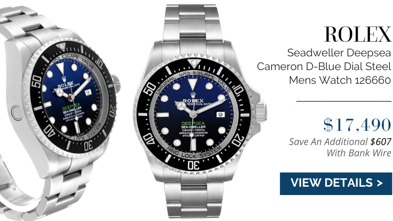 Rolex Seadweller Deepsea Cameron D-Blue Dial Steel Mens Watch 126660