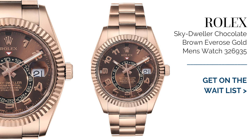 Rolex Sky-Dweller Chocolate Brown Everose Gold Mens Watch 326935