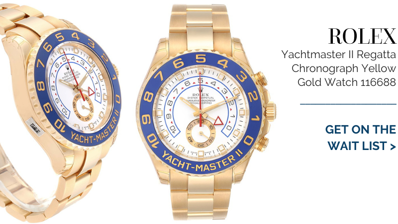 All photos are of the actual watch in stock Rolex Yachtmaster II Regatta Chronograph Yellow Gold Watch 116688