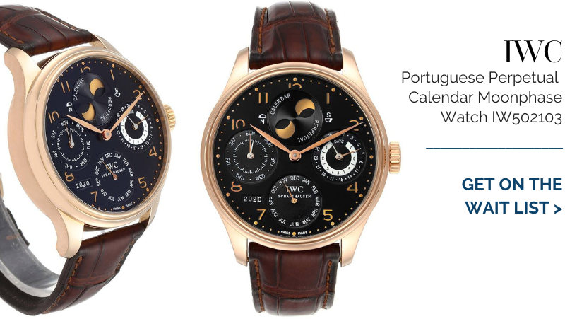 IWC Portuguese Perpetual Calendar Moonphase Rose Gold Mens Watch IW502103