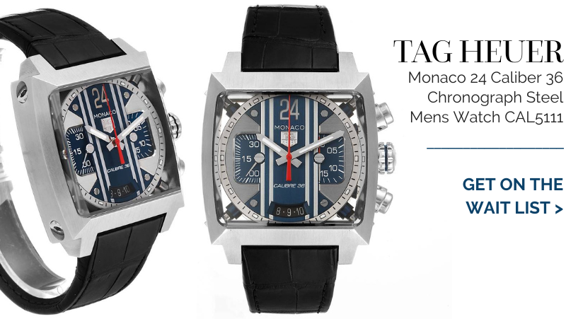 All photos are of the actual watch in stock Tag Heuer Monaco 24 Caliber 36 Chronograph Steel Mens Watch CAL5111