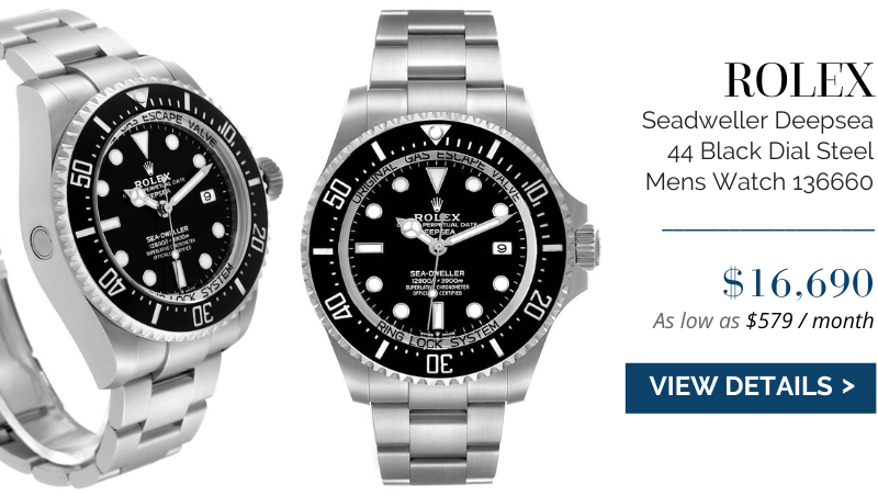 Rolex Seadweller Deepsea 44 Black Dial Steel Mens Watch 136660