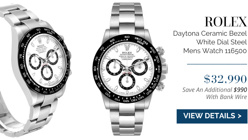 Rolex Daytona Ceramic Bezel White Dial Steel Mens Watch 116500