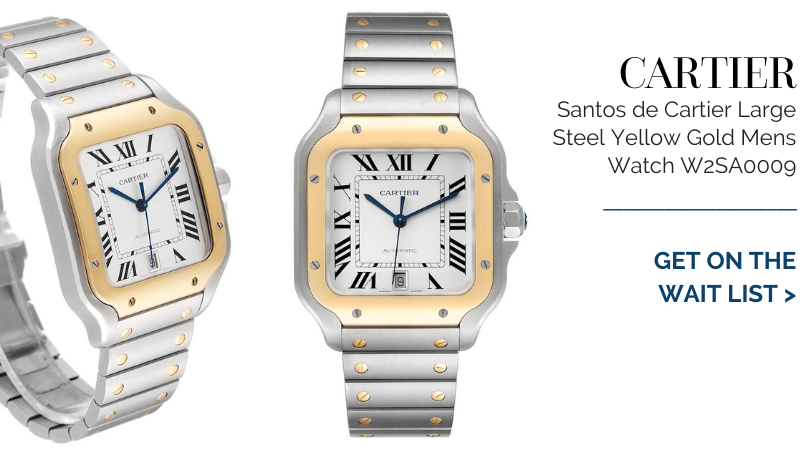 Cartier Santos de Cartier Large Steel Yellow Gold Mens Watch W2SA0009