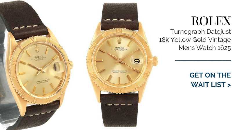 Rolex Turnograph Datejust 18k Yellow Gold Vintage Mens Watch 1625