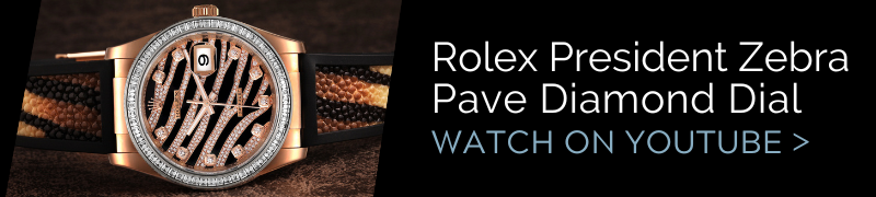 Rolex President Zebra Pave Diamond Dial Rose Gold Unisex Watch 116185