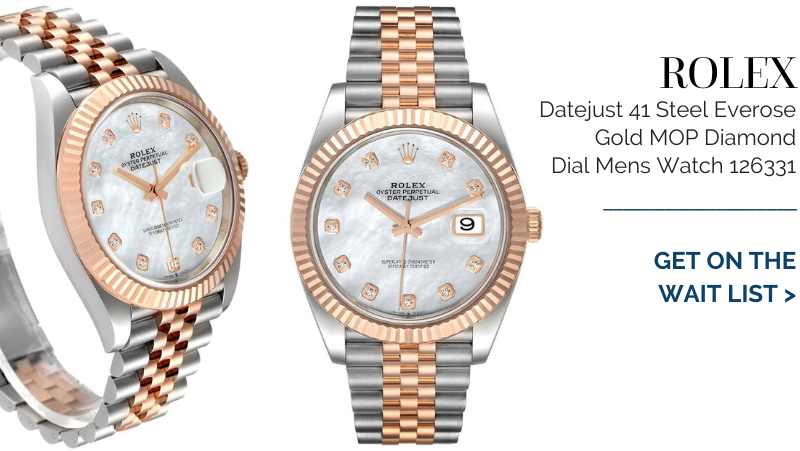 Rolex Datejust 41 Steel Everose Gold MOP Diamond Dial Mens Watch 126331