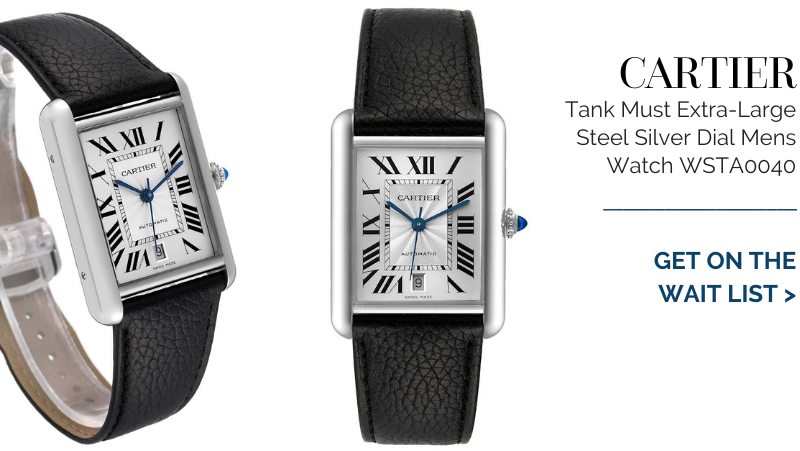 Cartier Tank Must Extra-Large Steel Silver Dial Mens Watch WSTA0040 