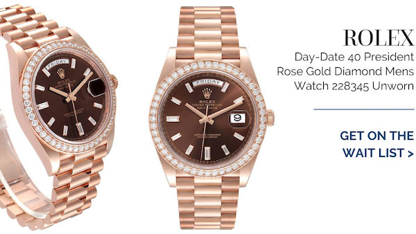 Rolex Day-Date 40 President Rose Gold Diamond Mens Watch 228345