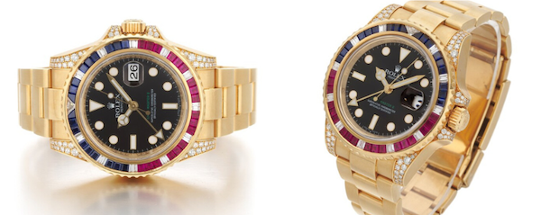 Rolex GMT-Master II Sapphire Ruby Diamond Watch 116748 SARU