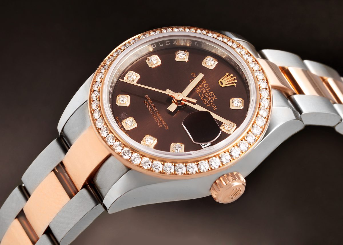 Rolex Datejust 28 Steel Rose Gold Diamond Ladies Watch 279381