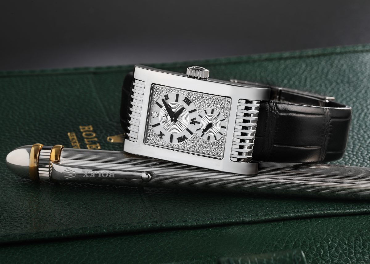  Rolex Cellini Prince 18k White Gold Silver Diamond Dial Mens Watch 5441