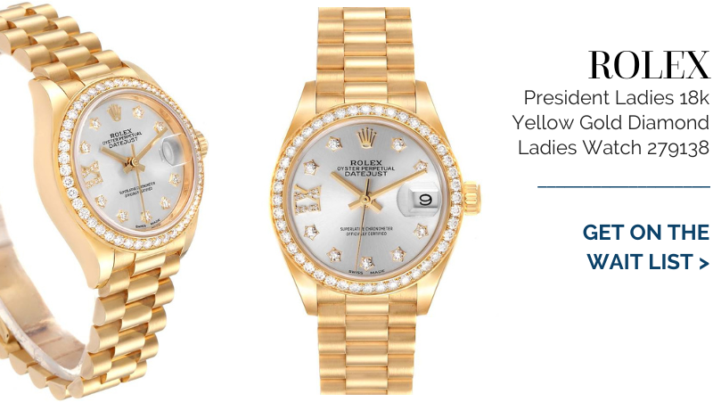 Rolex President Ladies 18k Yellow Gold Diamond Ladies Watch 279138