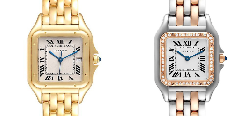 Cartier Panthere Yellow Gold and Steel Rose Gold Watches