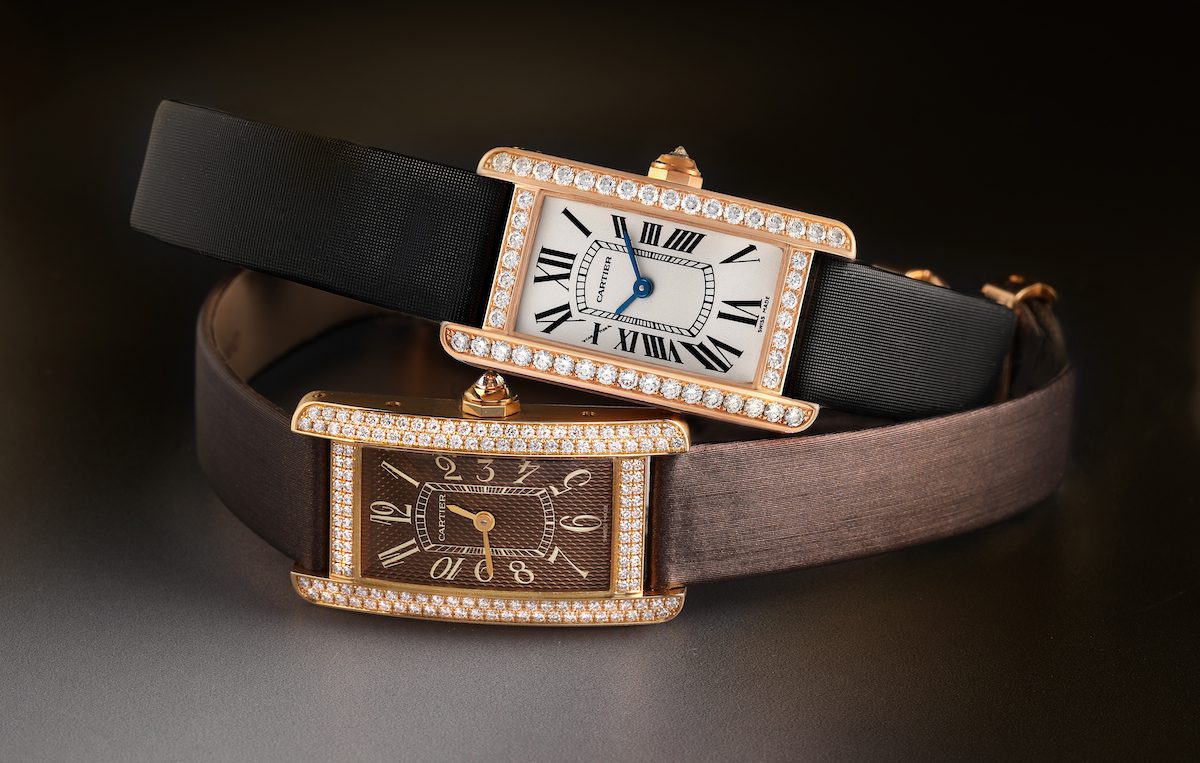 Cartier Tank Americaine Rose Gold Diamond Watches