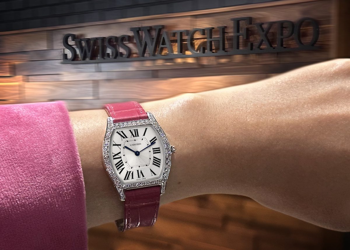 Cartier Tortue 18k White Gold Diamond Ladies Watch WA501009