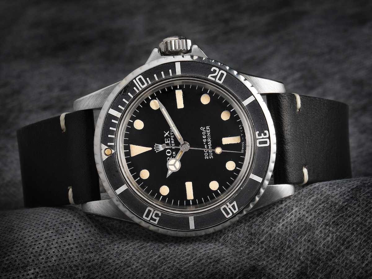 Rolex Submariner Black Dial Vintage Stainless Steel Mens Watch 5513