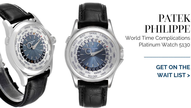 Patek Philippe World Time Complications Platinum Mens Watch 5130