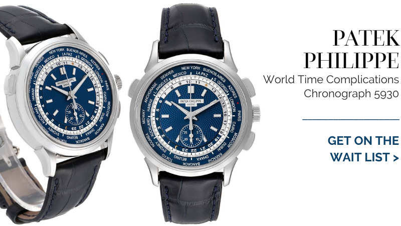 Patek Philippe World Time Complications White Gold Chronograph Watch 5930