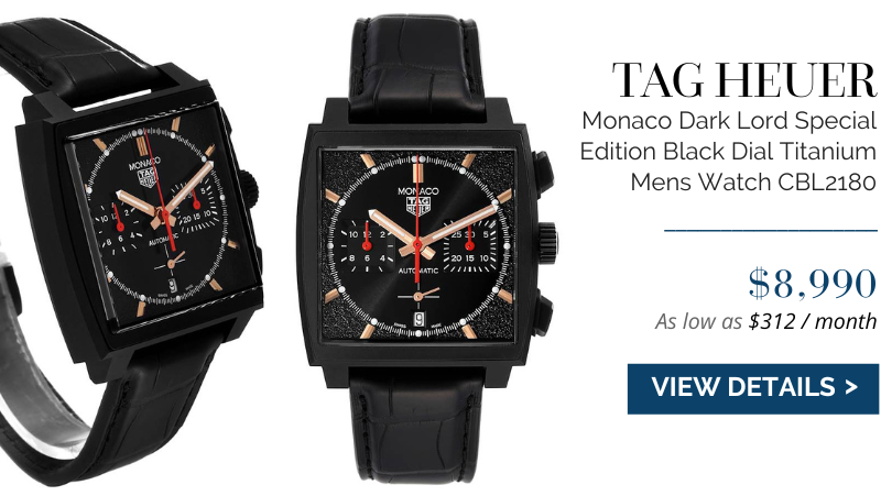 Tag Heuer Monaco Dark Lord Special Edition Black Dial Titanium Mens Watch CBL2180