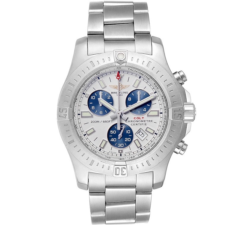 Breitling Colt White Dial Chronograph Mens Watch A17388