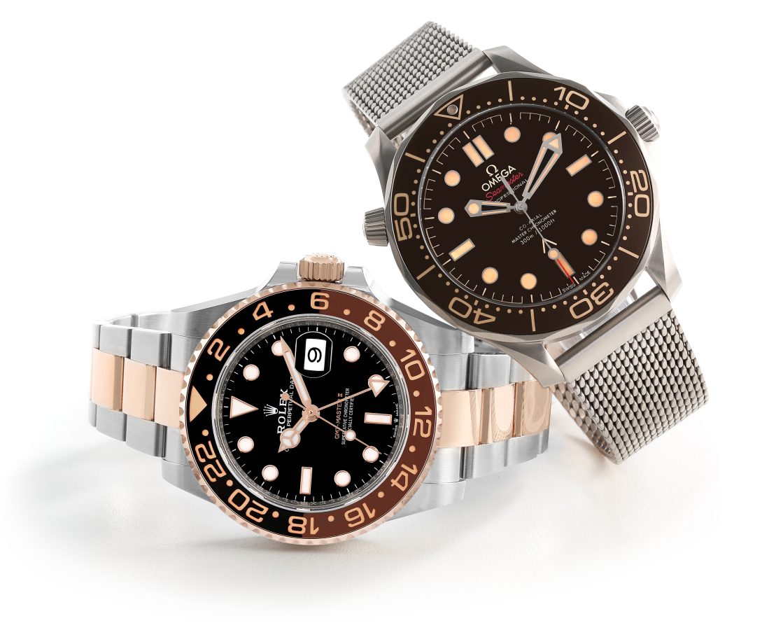 Omega Seamaster 300M No Time To Die Edition (with Rolex GMT Master II Steel Everose Gold)