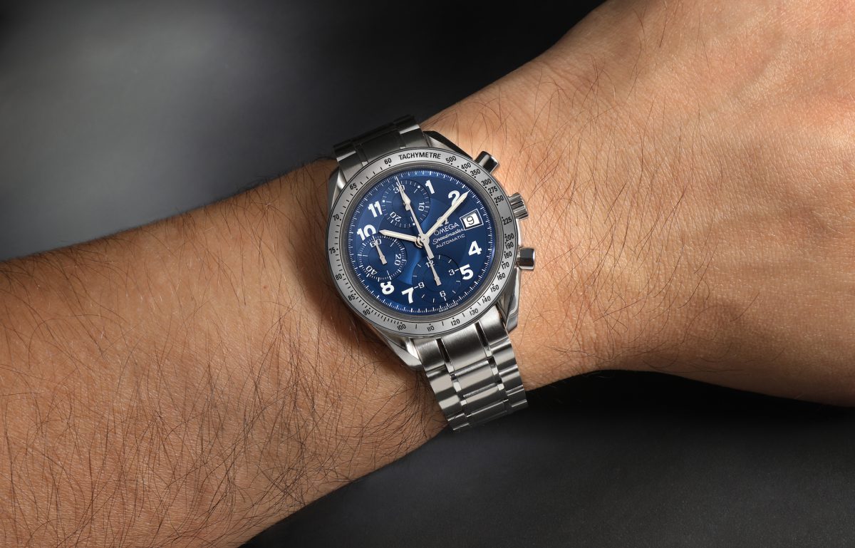 Omega Speedmaster Date 39 Blue Dial Chronograph Watch 3513.82.00